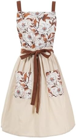 Pinknoke Vintage Pinafore Aprons for Women with Pockets for Kitchen