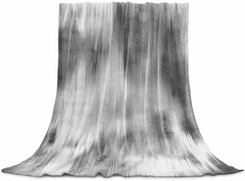 Flannel Fleece Blanket 60" x 80", Grey Ombre Microfiber Cozy Soft