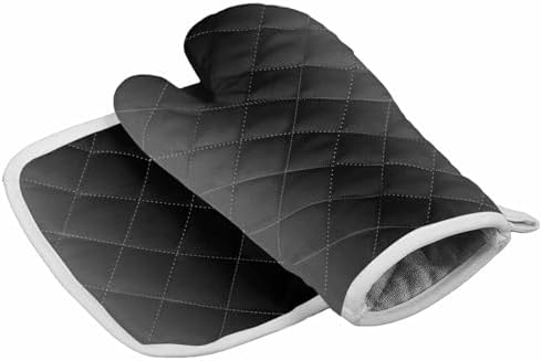 Quilted Cotton Terry Cloth Oven Mitt, Pot Holder Grey Black Gradient