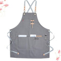 Canvas Serving Apron Adjustable Nordic Industrial Style with Pockets