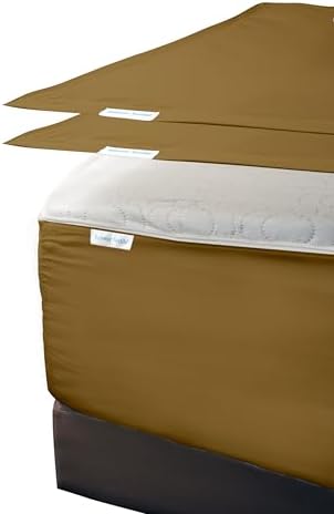 Zip On Fitted Sheet Twin-XL Size Taupe Color 600 TC Cotton 18" Deep