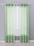 Decotex 2 Piece Sheer Voile Grommet Top Window Curtain Panel Drapes