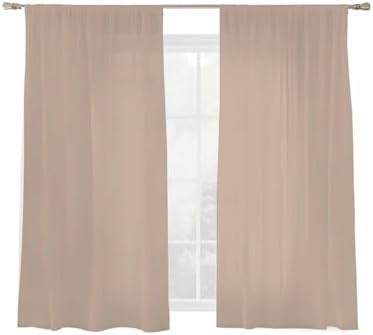 Beige Solid Color Sheer Curtains 72 Inch Length 2 Panels, Aesthetics