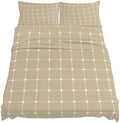 Queen Size Sheet Set 4 Pieces White Dots Grid Lines Fitted Sheets with