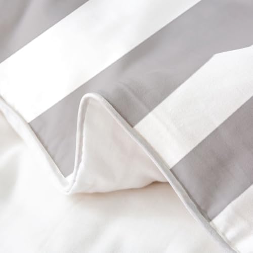 Feelyou Grey and White Duvet Cover 100% Cotton King Size Geometric