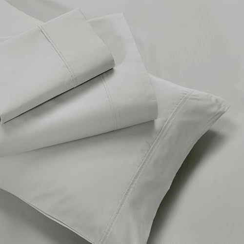 SUPERIOR Cotton Blend 600 TC Deep Pocket Sheet Set, King, Platinum