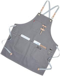 Ciieeo Canvas Halter Apron Adjustable Fit with Pockets for Kitchen Bar