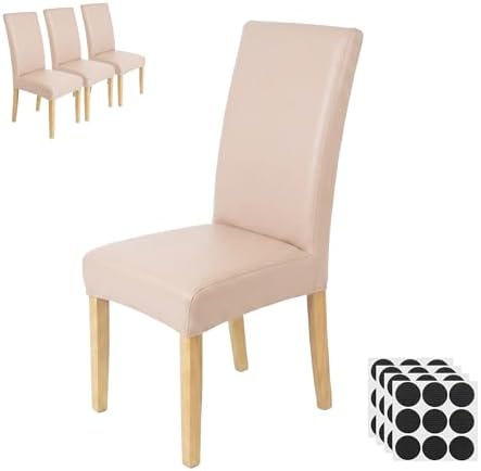 Waterproof PU Leather Dining Chair Covers Set of 4 - Stretch Kitchen