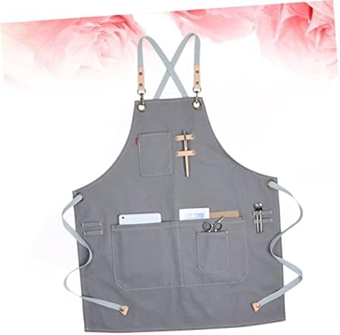 Nordic Style Adjustable Canvas Apron with Pockets Design for Cooking