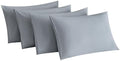 MINIPANDA Light Grey Pillowcases Set of 4 Standard Size, Envelope
