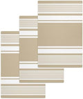 Farmhouse Beige Striped Waffle Kitchen Hand Towels Set of 3,Modern