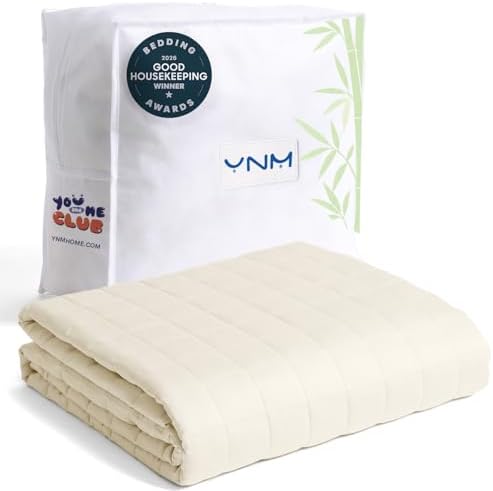 YnM Cooling Weighted Blanket for Adults, 15lbs Heavy Bed Throw for One