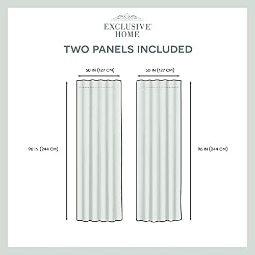 EXCLUSIVE HOME Belgian Sheer Hidden Tab Top Curtain Panel Pair