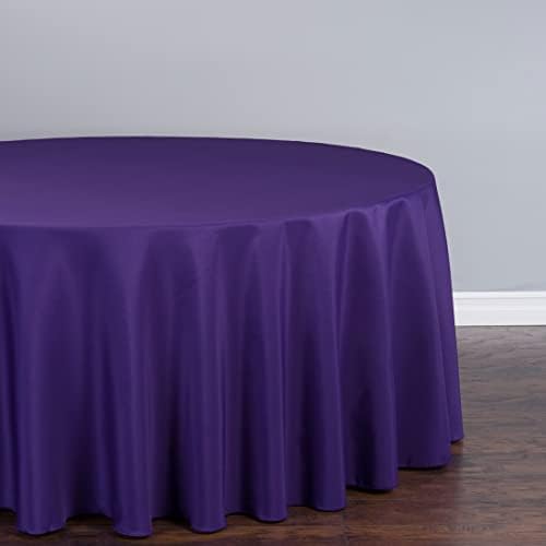 LTC LINENS 2 Pack 120 Inch Round Tablecloth Purple - Great for 60 Inch