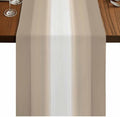 Beige Ombre 72 Inch Table Runner, Modern Abstract Art Gradient White
