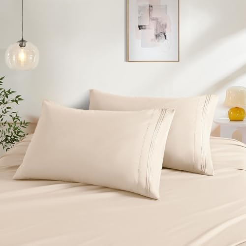 Taupe King Size Pillow Cases Set of 2,Microfiber,20"X36" Pillow Covers