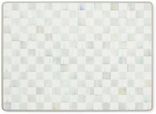MACKENZIE-CHILDS Cork-Back Placemat Set, Gray-and-White Sterling Check