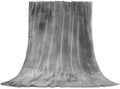 Flannel Fleece Blanket 60" x 80", Gray Ombre Microfiber Cozy Soft