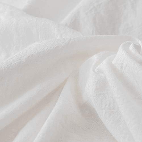 White Duvet Cover Set Washed Cotton Queen Size 3 Pieces Set 1