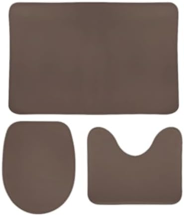 3 Pieces Bath Rug Sets, Non-Slip Absorbent Bathroom Mats,Solid Color