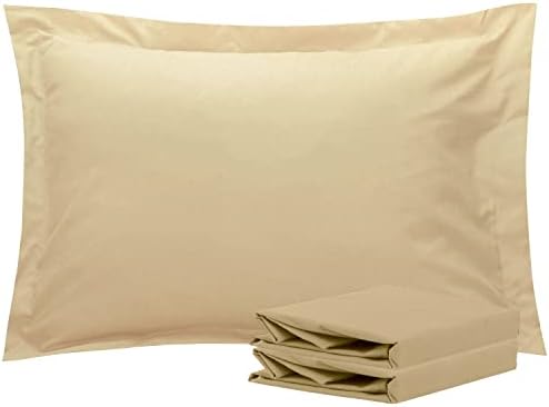NTBAY Standard Pillow Shams, Set of 2, Microfiber, Light Taupe