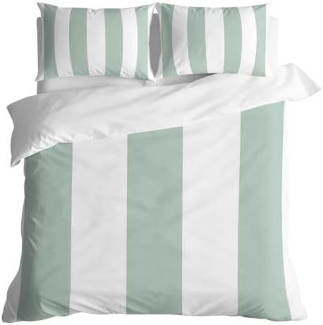 3 Pieces Duvet Cover California King Bedding Sets Modern Sage Green