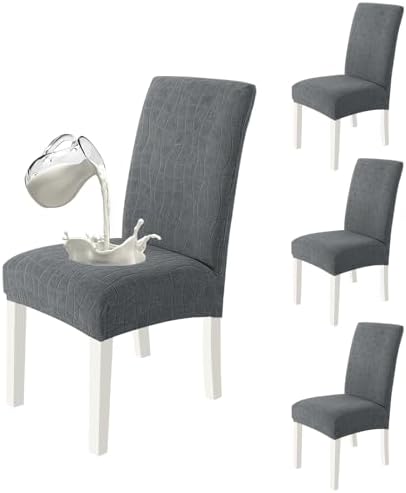 MAXIJIN Waterproof Chair Covers for Dining Chairs Set of 4, Stretch