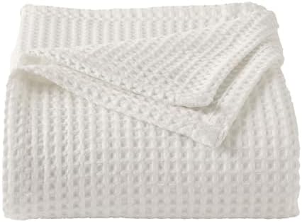 100% Cotton Waffle Weave Queen Bed Blanket | Soft, Breathable, and