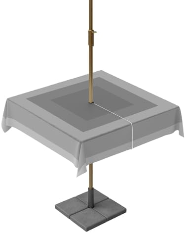 Square 60"x60" Patio Tablecloth with Umbrella Hole, 3D Optical