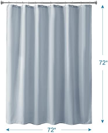 Amazer Light Gray Shower Curtain Liner, Light Gray Fabric Shower