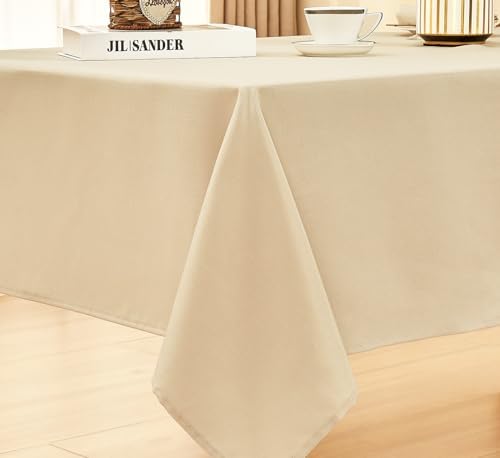 Rectangle Linen Textured Tablecloth Waterproof and Wrinkle Free