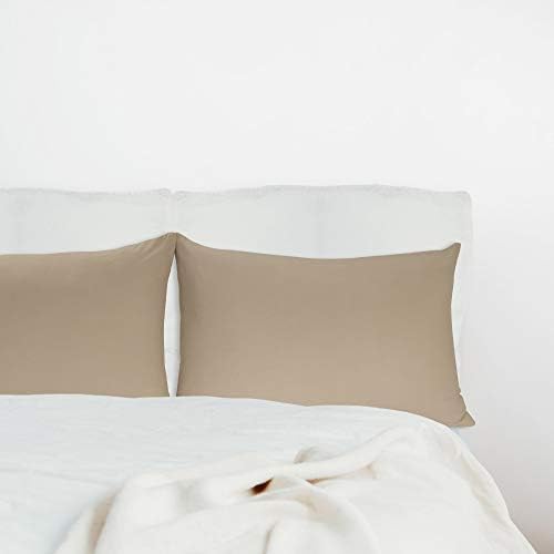ALYVIA SPRING Stretch Pillowcases Standard Size Set of 2, Taupe