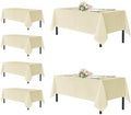 sancua Beige Tablecloths Rectangle, 6 Pack Table Cloth for 6 Foot