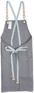 Canvas Serving Apron with Pockets and Straps Nordic Industrial Style