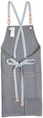 Canvas Serving Apron with Pockets and Straps Nordic Industrial Style