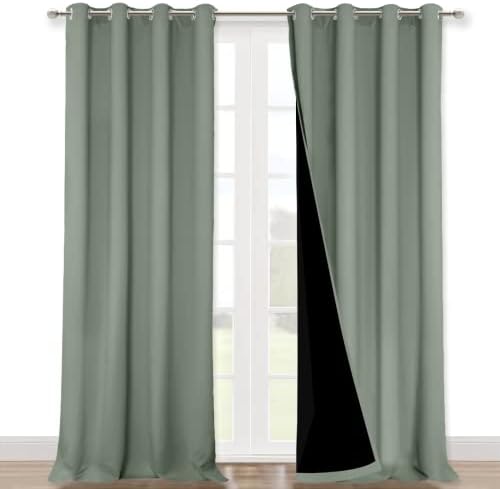 NICETOWN 100% Blackout Window Curtain Panels, Heat and Full Light