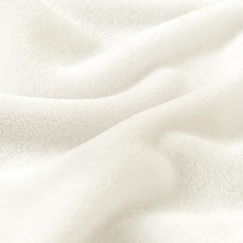 BEDELITE Fleece Blanket Soft Plush King Size Bed Blanket Cream