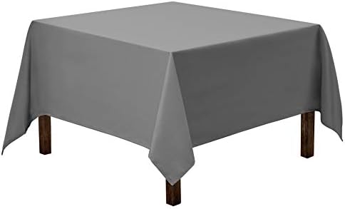 Gee Di Moda Square Tablecloth - 70 x 70 Inch Charcoal Table Cloth for