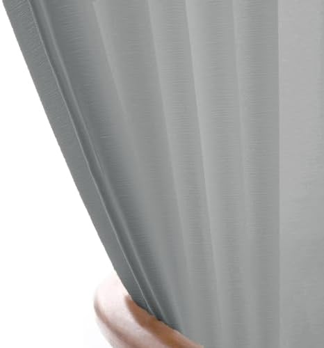 Gray Pinch Pleated Semi Sheer Curtains 50W x 106L, 1 Panel