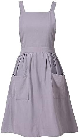 Pinknoke Cute Cotton Pinafore Aprons for Women with Pockets for