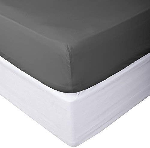 Cotton 4Pcs-Bed Sheet Set King 16" Deep Pocket Dark Grey
