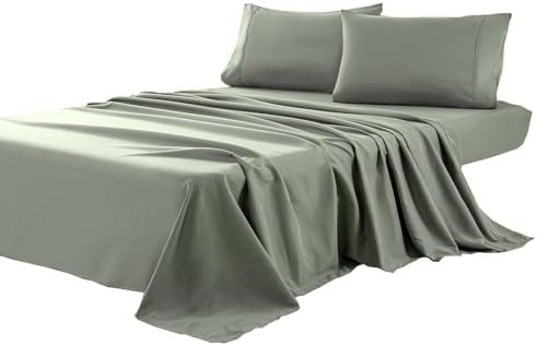 Kingnex Oversized King Flat Sheet 132x110 Top Sheet Only Sage