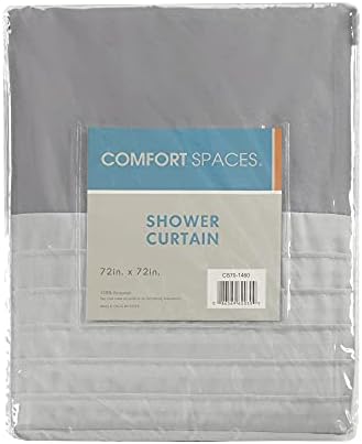Comfort Spaces Windsor Shower Curtain for Bathroom, 72 x 72, Gray