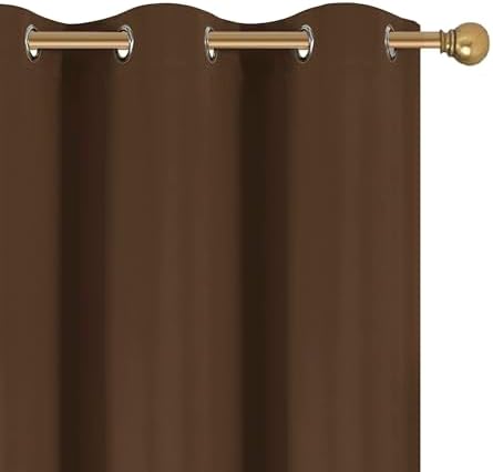 Diraysid Chocolate Brown Grommet Blackout Curtains for Bedroom Thermal