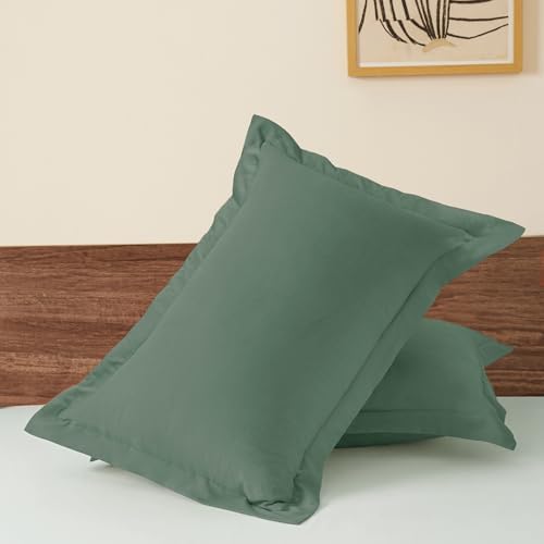 King Pillow Shams Set of 2 Sage Green Pillow Shams Soft Microfiber
