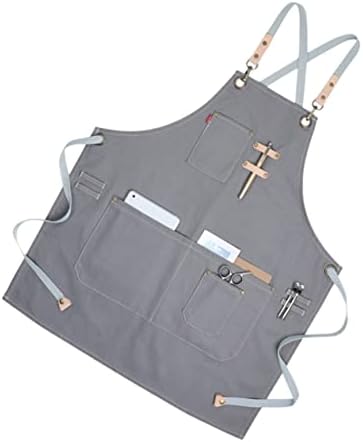 Nordic Style Adjustable Canvas Apron with Pockets Design for Cooking