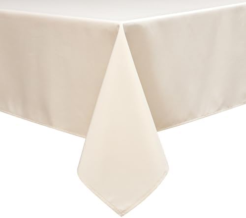 Wewoch Beige Rectangle Tablecloth Water Resistant Washable Polyester