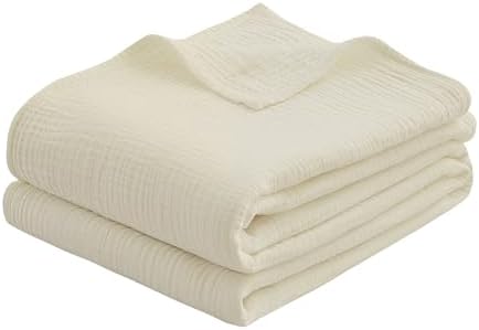 100% Cotton Muslin Queen Blanket (90" x 90") – A Luxuriously Soft