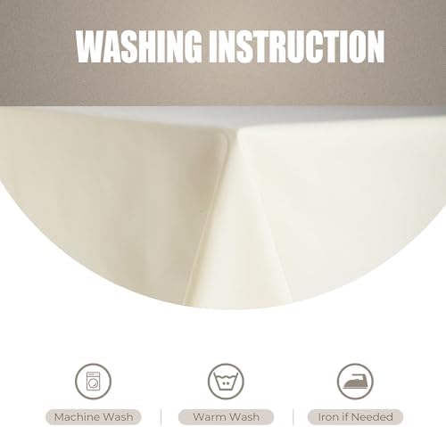 Ivory Polyester Rectangle Tablecloth - 60" x 102" (1 Piece), Elegant