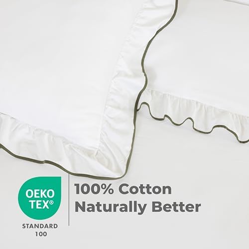Dreamology Ruffle Duvet Cover King Size, 3Pcs, 100% Cotton Duvet Cover